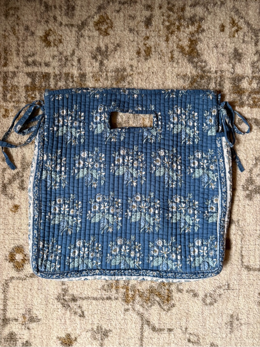 Pottery Barn Floral Print Travel Tote Bag
